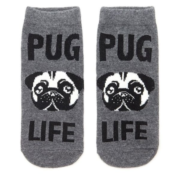 Forever 21 Accessories - ❣️3/$15❣️ "PUG LIFE" Ankle Socks